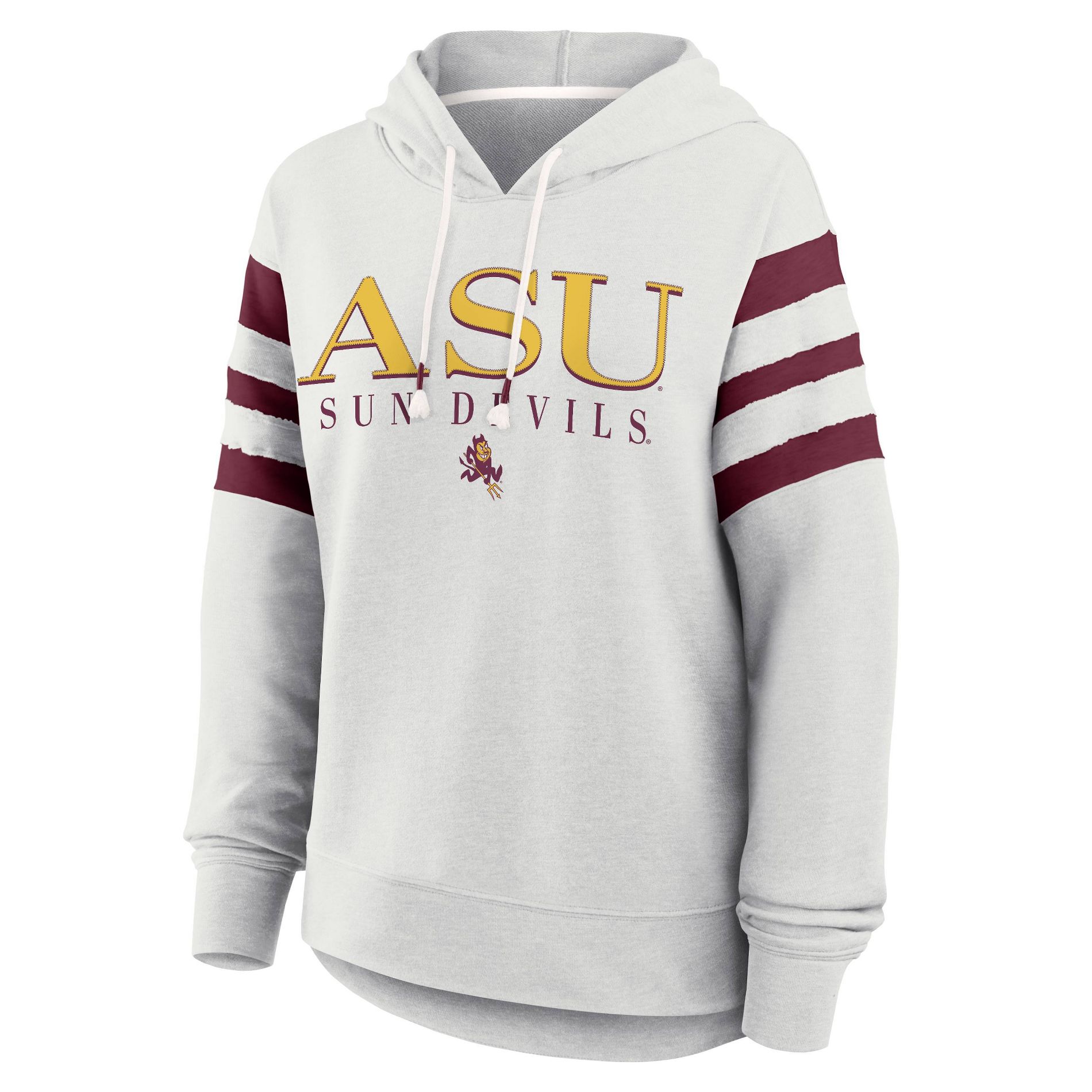 NCAA Arizona State Sun Devils Women's Gray Fashion Hooded Sweatshirt - L