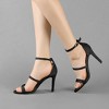 Allegra K Women's Open Toe Triple Straps Buckle Closure Stiletto High Heels - 2 of 4