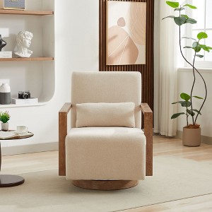 NicBex Linen Blend Swivel Accent Chair,Upholstered Swivel Living Room Chairs with High Backrest,Cozy Armchair,Accent Chairs for Living Room - 1 of 4