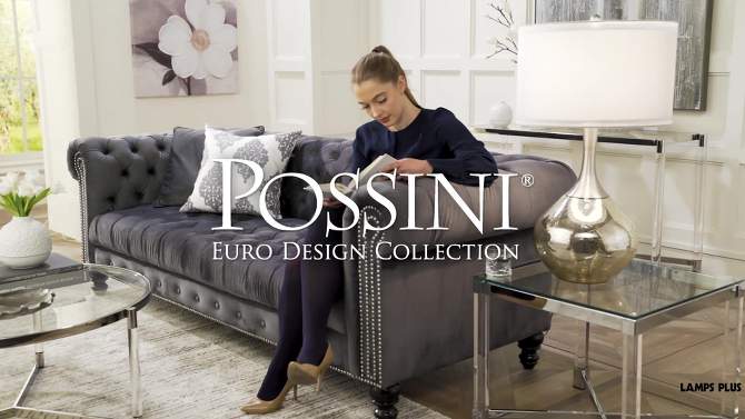 Possini Euro Design Swift Modern Table Lamp 30 1/2" Tall Mercury Glass Double Shade for Bedroom Living Room House Bedside Nightstand Office Entryway, 2 of 11, play video