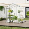 Costway Portable Mini Greenhouse with 3 Tiers 8 Shelves Roll-up Zippered Door for Plants - 4 of 4