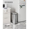 SONGMICS 13-Gal ( 50L ) Dual Kitchen Trash Can,Garbage Can with Wing Lids, Stainless Steel, Soft Close, Inner Buckets, with 15 Trash Bags - 2 of 4