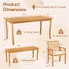Costway 6 PSC Patio Dining Set Acacia Wood Table and Bench Chairs with 1.97” Umbrella Hole - 3 of 4