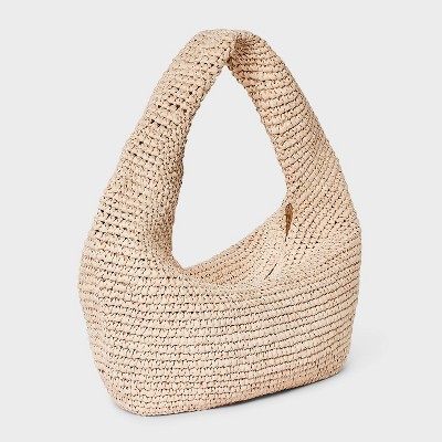 Universal Thread Straw Crescent XL Tote Handbag - Universal Thread™ Natural — фото 3