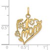 Black Bow Jewelry 14k Yellow Gold #1 Mom Heart Charm or Pendant, 16mm - 4 of 4