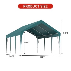 10/12/13 X 20ft Heavy Duty Carport Outdoor Car Canopy Waterproof Party Tent All-Season Portable Garage Gazebo Shelter - 1 of 4