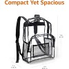 Fmeida Basics Transparent School Backpack, With Water-Resistant PVC Plastic Material and Ruggedly Reinforced Shoulder Straps - 3 of 4