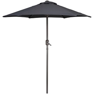 Northlight 7.5ft Outdoor Patio Market Umbrella with Hand Crank, Gray - 1 of 4
