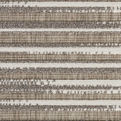 Calobra Light Grey Striped 4' x 6' Hand-Knotted Synthetic Rug