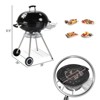 KTMBDW 28 Inch Charcoal Grill for Outdoor Cooking Barbecue Camping BBQ Coal Kettle Grill,Portable Round with Thickened Grilling Bowl with Wheels,Black - 2 of 4