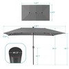 Sonkuki 11x7FT Solar-powered Double-Sided Patio Umbrella with Large Canopy Outdoor Table Umbrella for Garden, deck and pool - 3 of 4