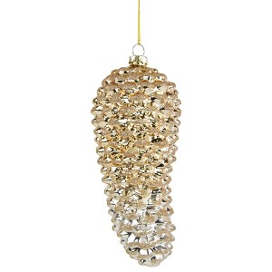 Northlight Pine Cone Glass Christmas Ornament - 7.25" - Gold - 1 of 4