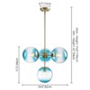 Rennnsan Jandelle 24" W 4 - Light Bubble Milk Glass Mid-Century Modern Dimmable Flush Mount Chandelier in Gold - 3 of 4
