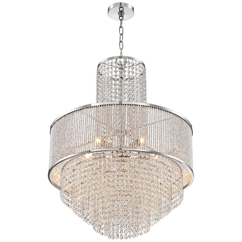 Vienna Full Spectrum Pioggia Chrome Pendant Chandelier 23 1/2" Wide Modern Crystal 5-Light Fixture for Dining Room House Foyer Kitchen Island Entryway, 5 of 12