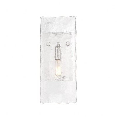 Polished Nickel Handmade Glass 1-Light Dimmable Sconce