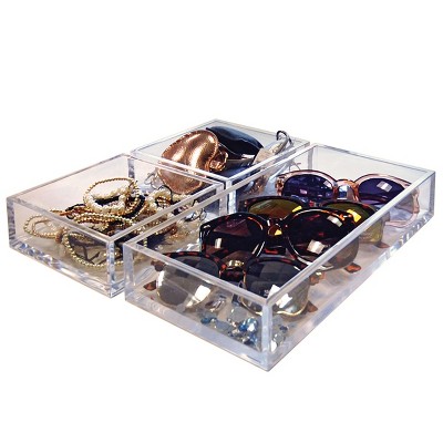 Deluxe Crystal Clear Polished Edge Styrene Tray Set