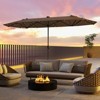 Tangkula 13 FT Patio Umbrella Double-Sided Market Umbrella with 36 Solar-Powered LED Lights Cross Base Included Beige/Grey/Navy/Red/Tan - 2 of 4