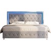 AMERLIFE Twin Platform Bed Frame with LED Headboard & Footboard, Velvet Upholstered, No Box Spring Needed, Light Grey - 2 of 4