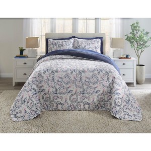 BrylaneHome BH Studio Reversible Quilted Bedspread - 1 of 4