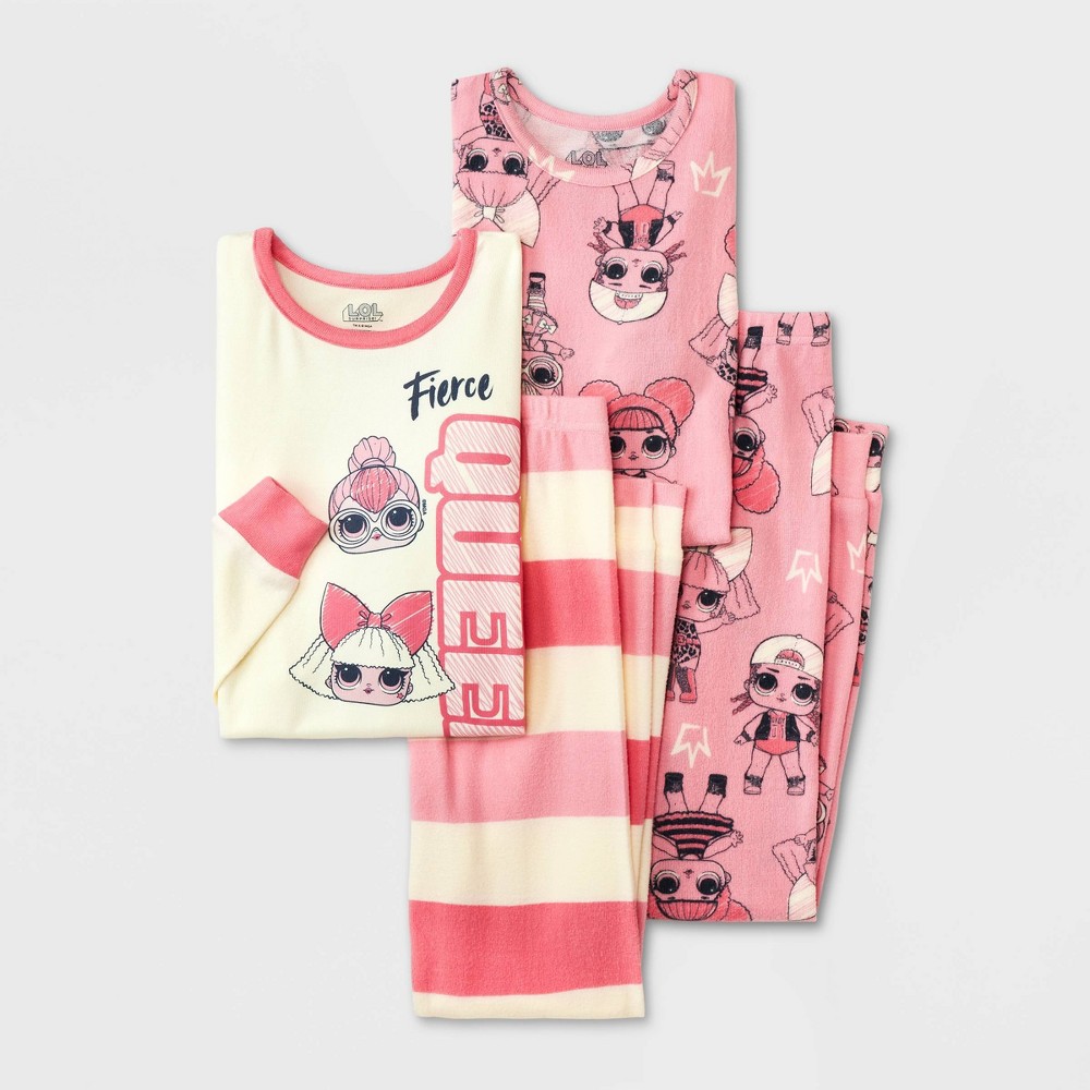 Girls' L.O.L. Surprise! Snug Fit 4pc Pajama Set - Pink 6