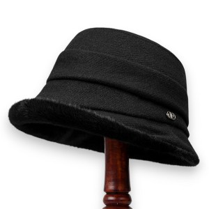 Anna-Kaci Women's Warm Winter Cloche Hat with Faux Fur Trim - 1 of 2