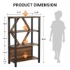 3/4/5 Tier Industrial Bookshelf with Lights&Open Book Shelf, Metal Display Book Case, Heavy Duty Tall Storage Bookcase for Bedroom Office Living Room - 4 of 4