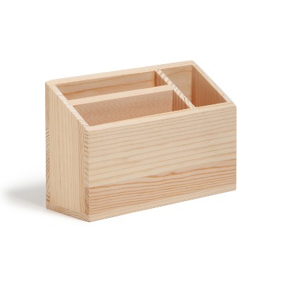 U Brands Magnetic Large Simple Wood Bin Natural