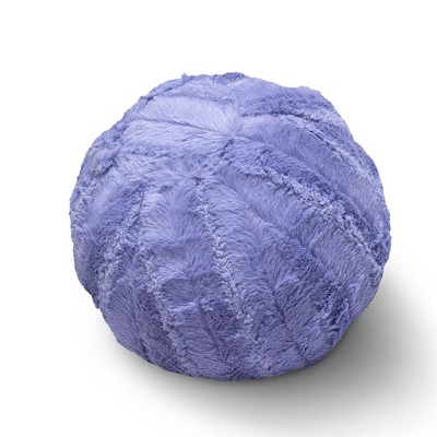 Very Peri Faux Fur 10" Round Throw Pillow