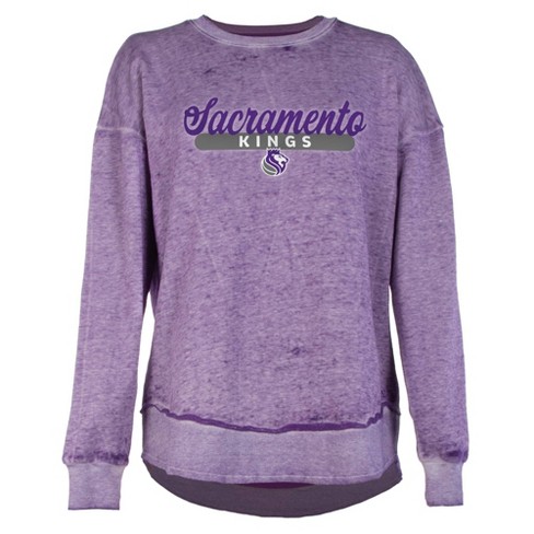 NBA Sacramento Kings Women's Burnout Crew Neck Fleece Sweatshirt - image 1 of 4