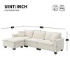 100"W Modern L-Shaped Sectional Sofa, 4 Seat Suede Velvet Couch Set with Free Pillows and Ottoman - ModernLuxe - image 3 of 4