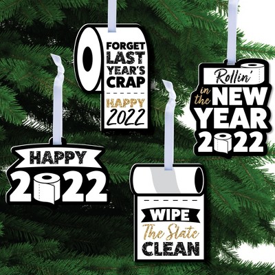 Big Dot of Happiness Rollin' in the New Year - 2022 New Year’s Eve Party Decorations - Tree Ornaments - Set of 12