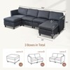 JOYRACER 100" 6 Seat Convertible U Shaped Sectional Sofa Bed with Storage Ottomans, Couch with Reversible Chaise, Sleeper Sofa for Living Room - 3 of 4