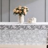 HLC.ME Harper Floral Patterned Scalloped, Wrinkle Resistant, Lace Fabric Table Cloth for Round and Rectangle Tables - 4 of 4