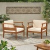 Aston 2pk Acacia Wood Mid-Century Modern Club Chairs: Weather-Resistant Patio Seating - Christopher Knight Home - 4 of 4