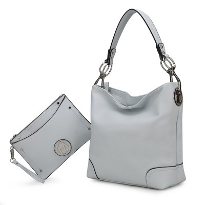 MKF Collection Viviana Vegan Leather Hobo Bag with Matching Wristlet by Mia K