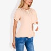 Anna-Kaci Women's Short Sleeve Button Down Blouse with Gathered Neckline Casual and Comfortable Top for Everyday Wear - 4 of 4