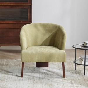 CAVINAS Mid-Century Modern Accent Chair,Plush Fabric Upholstered Sitting Chair with Round Back for Living Room,Bedroom,Office - 1 of 4