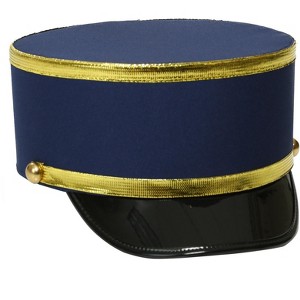 HalloweenCostumes.com  Boy Boy's Conductor Hat, Black/Blue - 1 of 2