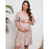 LXT-Maternity Dresses Casual Flared A Line Swing Ruffle Midi Dress - 2 of 4