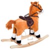 Cesicia Plush Cowboy Rocking Horse, Wooden Ride-On Toy, Wild West Fun, Brown, for 3-6 Years - 3 of 4