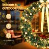 VINGLI 60" Pre-Lit Christmas Wreath, Outdoor Xmas Wreath w/220 LED Lights, 600 Tips, Bow, Pine Cones & Gold Ornaments - 4 of 4