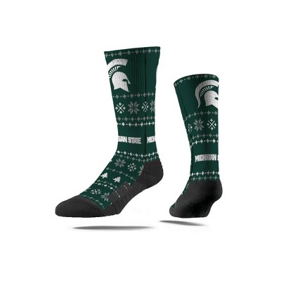 NCAA Michigan State Spartans Holiday Sweater Crew Socks