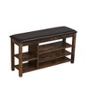 Homy Casa Lift-Top Shoe Bench with Adjustable Lower Shelves and Hidden Storage,Vintage - 2 of 4