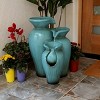 21" Indoor/Outdoor Concrete Fountain Turquoise - Alpine Corporation - 2 of 4