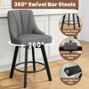 Gikpal Swivel Bar Stools with Backs, 24" Counter Height Bar Stools, Fabric Upholstered Counter Bar Stools with Solid Wood Legs for Kitchen Island - 4 of 4