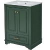 CSBDHome 36-Inch Bathroom Vanity with Ceramic Sink, Solid Wood Cabinet with Drawers and Doors, White/Black - 3 of 4