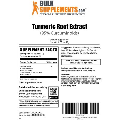 BulkSupplements Turmeric Extract (95% Curcuminoids) Powder