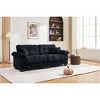 90.1'' Chenille Pleated 3-Seater Sofa with Dense Foam Cushion and Spring Support - 2 of 4