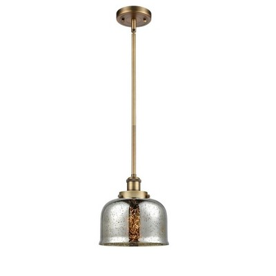 Bell - 1 Light Stem Hung Mini Pendant In Industrial Style-10 Inches Tall and 8 Inches Wide