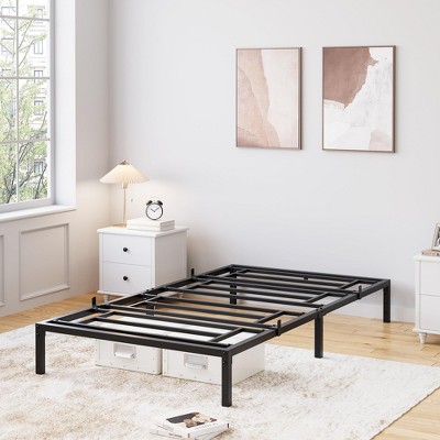 Metal Bed Frame, 14 Inch Tall Metal Bed Platform W/ Under Storage, No Box Spring Needed, Duty Sturdy Mattress Foundation, Easy to Assemble
